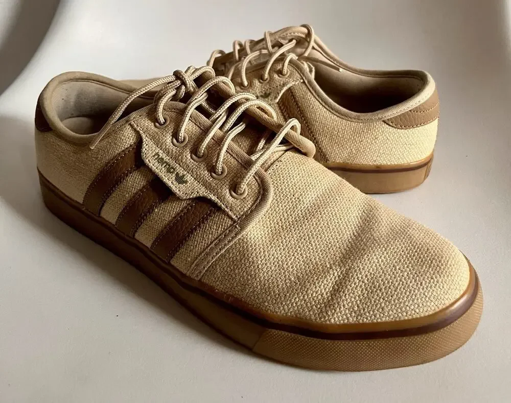 Adidas Seeley Hemp G98087 Men's 9.5 Dune Beige Gum Sneakers Discontinued 2014